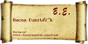 Bacsa Euszták névjegykártya
